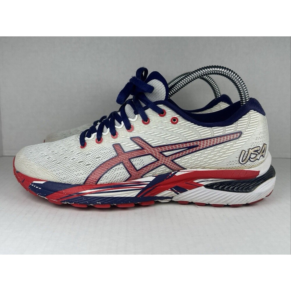 Asics Gel Cumulus USA Women's Sz 8 Sneakers Red White Blue Lace Up Running Shoes